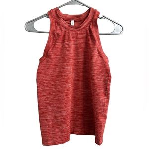 ATHLETA Womens Renew Seamless Racerback Tank - Red Space Dye UPF 50+